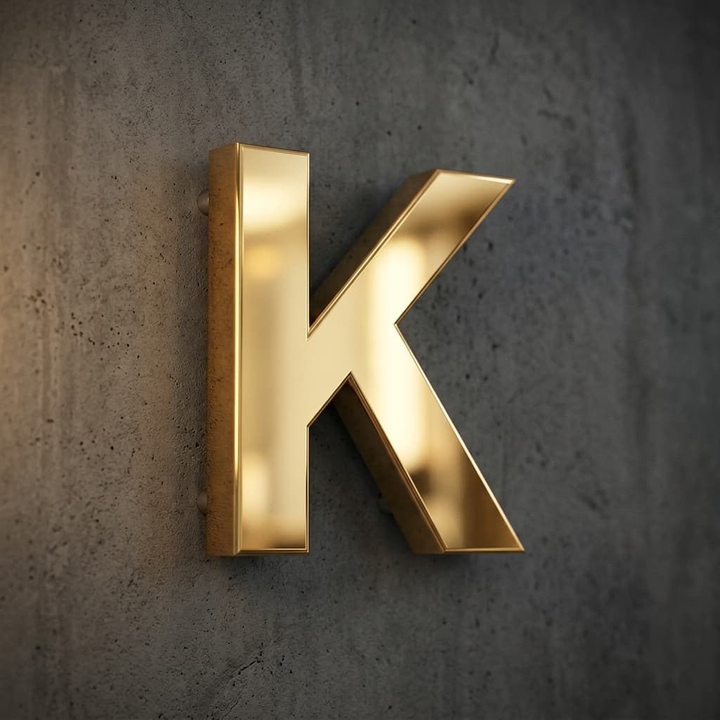 Gold Krom Kutu Harf